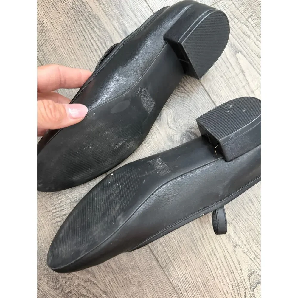 DV Dolce Vita Dollie Ballet Flat Size 7.5 Black Lather Round Toe Mary Jane Shoes